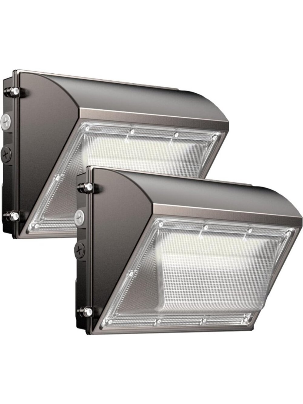Bright LED Wall Pack Light 120W, 18000LM, Dusk-to-Dawn Outdoor Lighting, 2-Pack